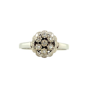 Witgouden entourage ring met diamant 14 krt