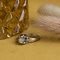 vintage White gold solitaire ring with diamonds 18 krt