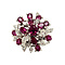 vintage White gold cocktail ring with ruby and diamonds 14 krt