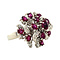 vintage White gold cocktail ring with ruby and diamonds 14 krt