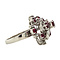 vintage White gold cocktail ring with ruby and diamonds 14 krt