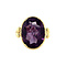 vintage Gouden ring met paarse saffier 14 krt