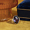 vintage Gouden ring met paarse saffier 14 krt