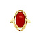 vintage Gold ring with blood coral 14 krt