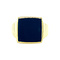 vintage Gold signet ring with blue layer stone 14 krt