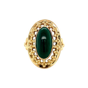 Gouden ring met malachiet 14 krt
