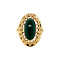 vintage Gouden ring met malachiet 14 krt