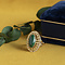 vintage Gouden ring met malachiet 14 krt