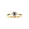 vintage Gouden entourage ring met diamant en saffier 14 krt