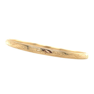 Gouden bangle met gravure 14 krt