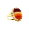 vintage Gouden ring met streepagaat 14 krt