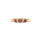 vintage Gold row ring with natural ruby and diamond 14 krt