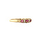 vintage Gold row ring with natural ruby and diamond 14 krt