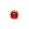 vintage Gold ring with synthetic ruby 14 krt