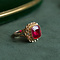 vintage Gold ring with synthetic ruby 14 krt