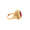 vintage Gold ring with synthetic ruby 14 krt