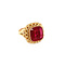 vintage Gold ring with synthetic ruby 14 krt
