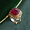 vintage Gold ring with synthetic ruby 14 krt