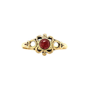 Gouden ring met granaat 14 krt
