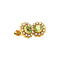 vintage Gold entourage ear studs with peridote and pearl 14 krt