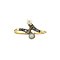 vintage Gouden ring met roosdiamant en parel 18 krt