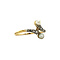 vintage Gouden ring met roosdiamant en parel 18 krt