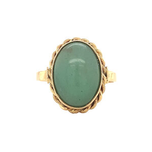 Gouden ring met jade 14 krt