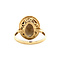 vintage Ring met rooktopaas 9 krt