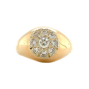 Gold ring with diamonds 18 krt