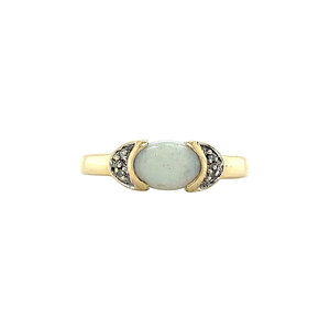 Ring met opaal en diamant 9 krt