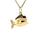 vintage Gold pendant fish with yellow glass 14 krt
