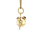 vintage Gouden hanger vis met geel glas 14 krt