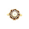 vintage Bicolour gold ring with pearl 14 krt