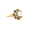vintage Bicolour gold ring with pearl 14 krt