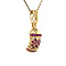 vintage Gold pendant with ruby and diamonds 14 krt