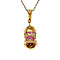 vintage Gold pendant with ruby and diamonds 14 krt