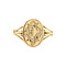 vintage Gouden zegelring met gravure 9 krt
