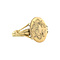 vintage Gouden zegelring met gravure 9 krt