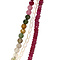 vintage Ruby, tourmaline and pearl necklace with heart clasp 41 cm 9 krt