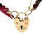 vintage Ruby, tourmaline and pearl necklace with heart clasp 41 cm 9 krt