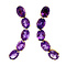 vintage Gold stud earrings with amethyst 14 kt