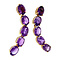 vintage Gold stud earrings with amethyst 14 kt