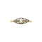 vintage Gold ring with pearl and diamond 14 krt