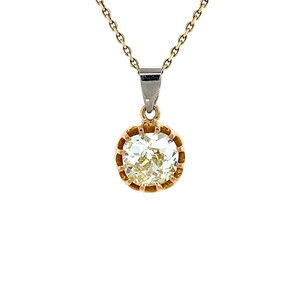 Bicolour gold pendant with diamonds 18 krt