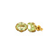vintage Gold ear studs with yellow spinel 14 krt
