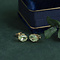 vintage Gold ear studs with yellow spinel 14 krt