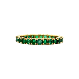 Gold alliance ring with natural emerald 18 krt
