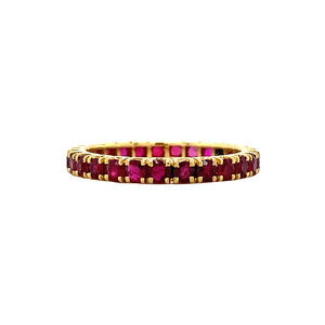 Gouden alliance ring met natuurlijke robijn 18 krt