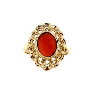 Gold ring with carnelian 14 krt