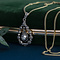 vintage Zilveren hanger met roosdiamant 14 krt/925
